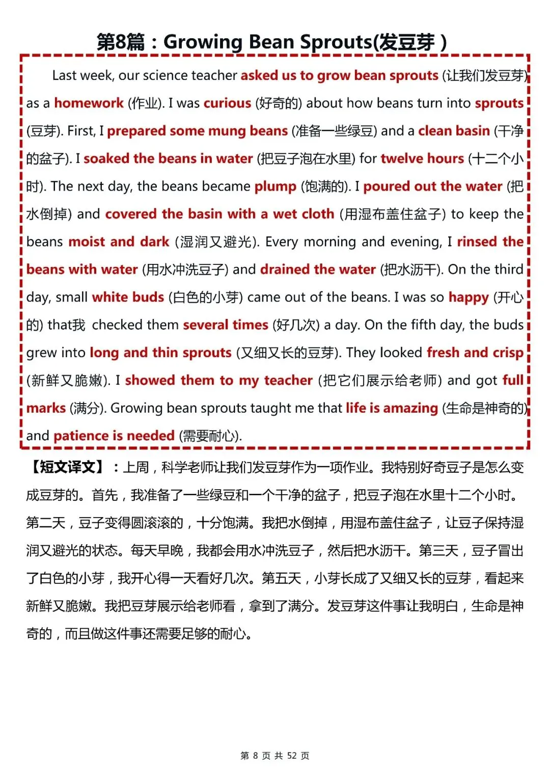 中考英语必背【1600 初中高频词适用短文大全】,可打印 快收藏 第8张