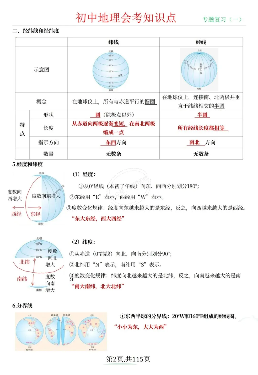 中考地理|2026年春期最新版中考地理/会考地理四册知识点提纲,打印出来练习吧,考试轻松拿高分! 第2张