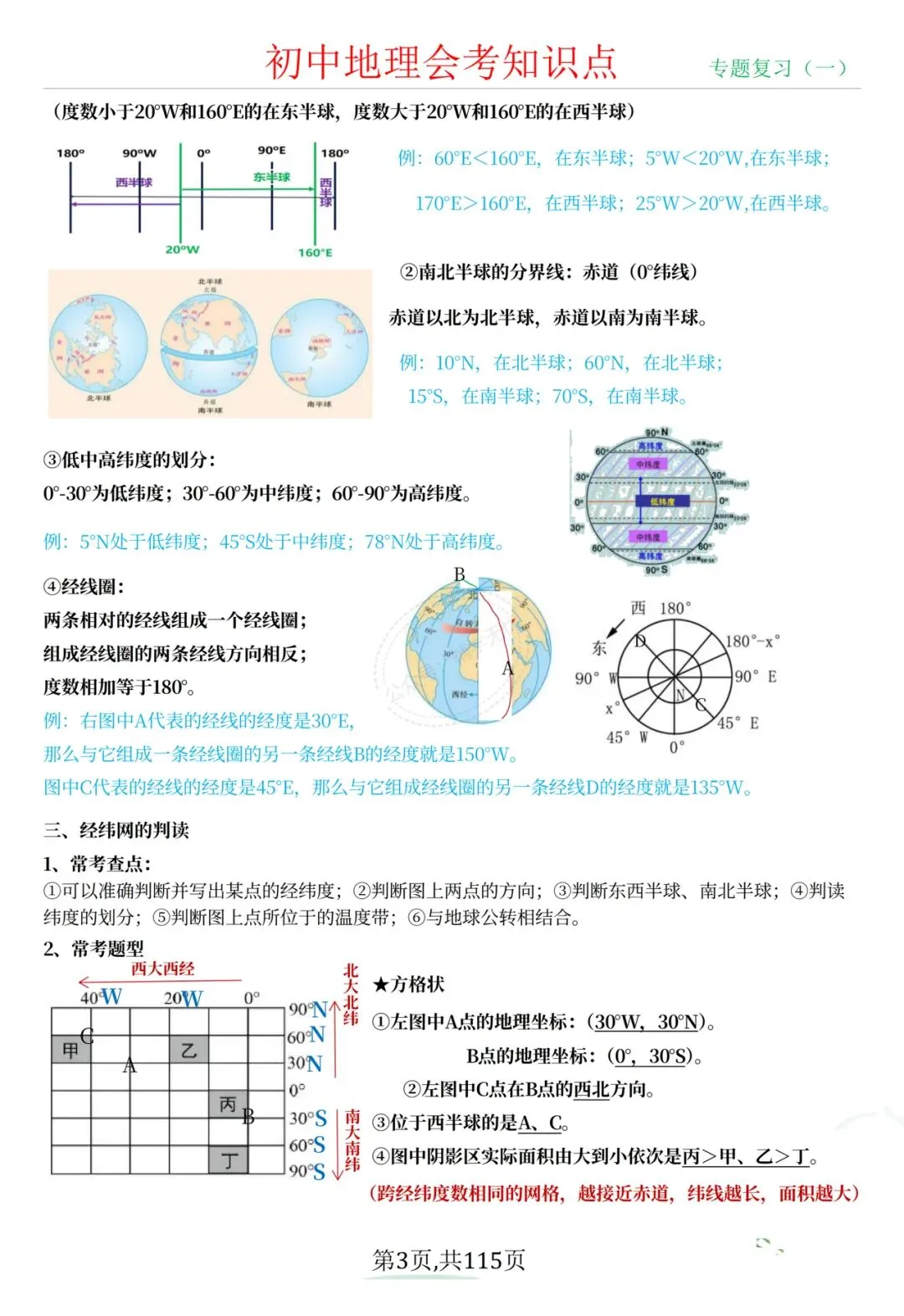 中考地理|2026年春期最新版中考地理/会考地理四册知识点提纲,打印出来练习吧,考试轻松拿高分! 第3张