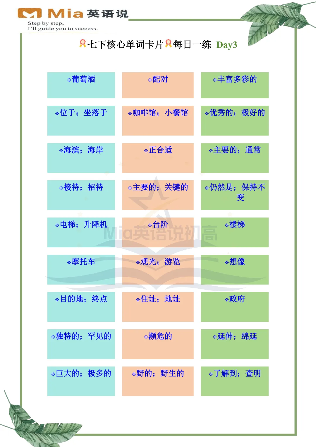 中考高频词汇-7天打卡-Day3 第3张