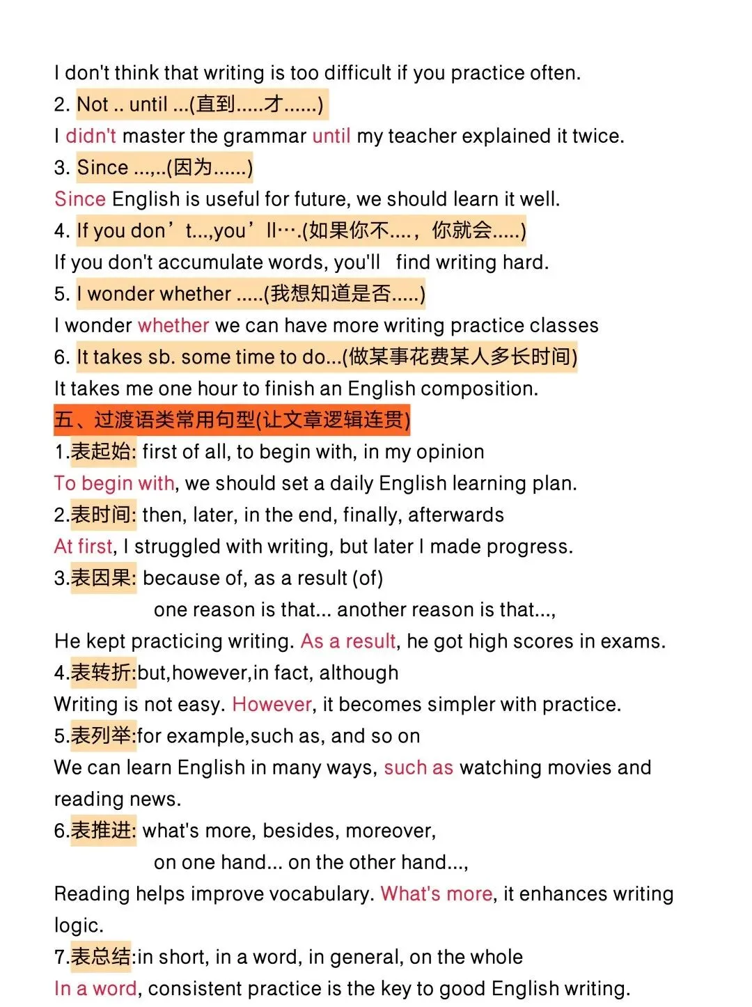 中考英语作文核心句型+固定搭配 第7张