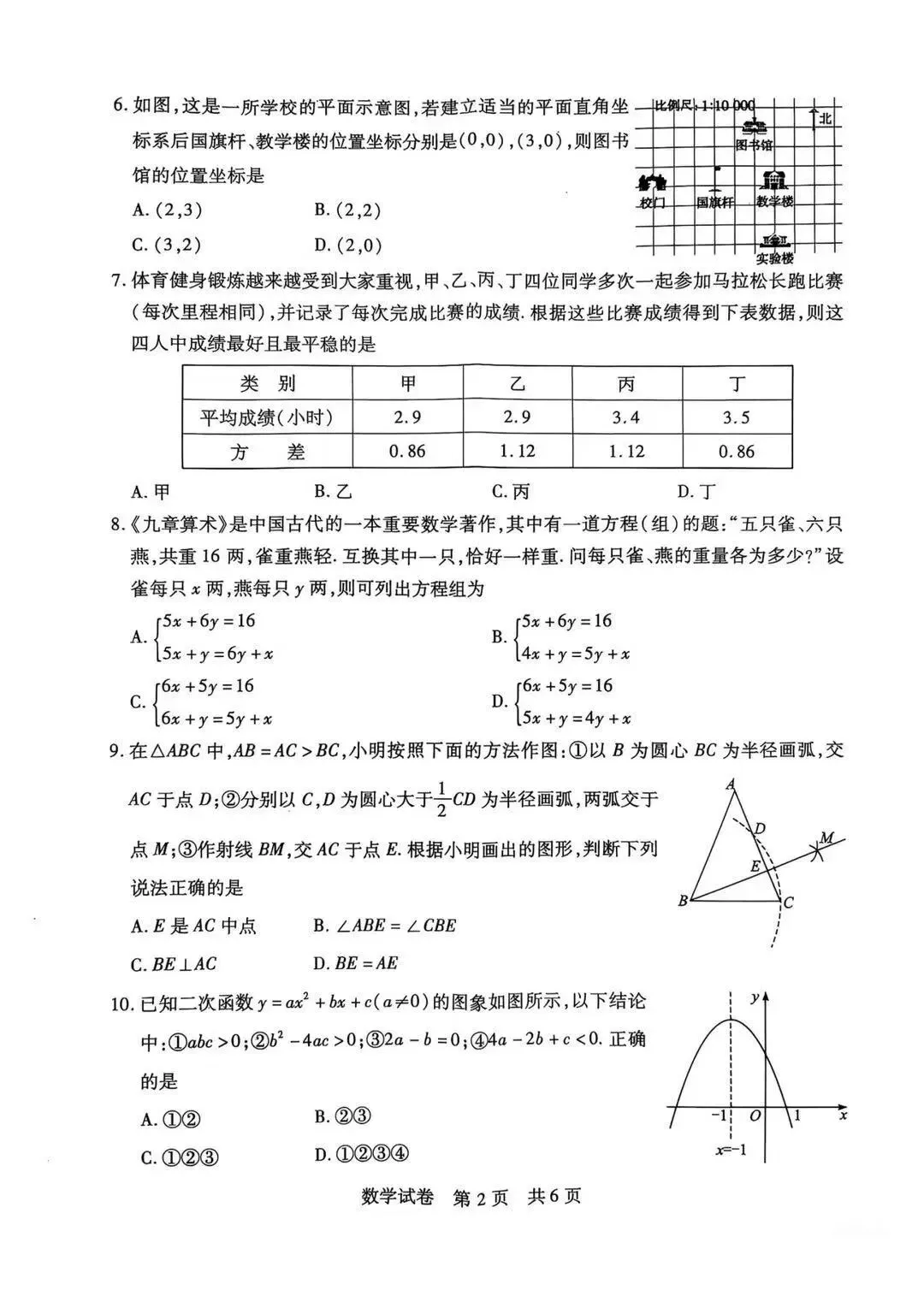 湖北初中名校联盟2025年4月中考模拟考试数学试卷 第2张