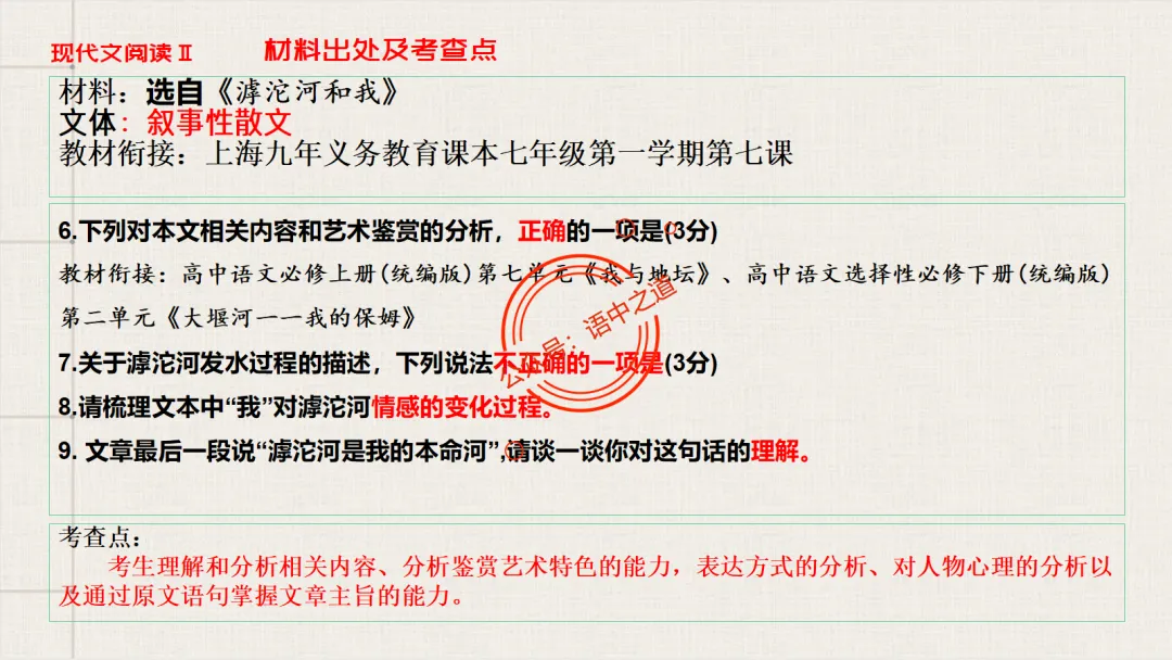 【12篇真题散文】讲透散文九大考点(结构思路+内容要点+形象语言+手法文体+标题意蕴等) 第29张