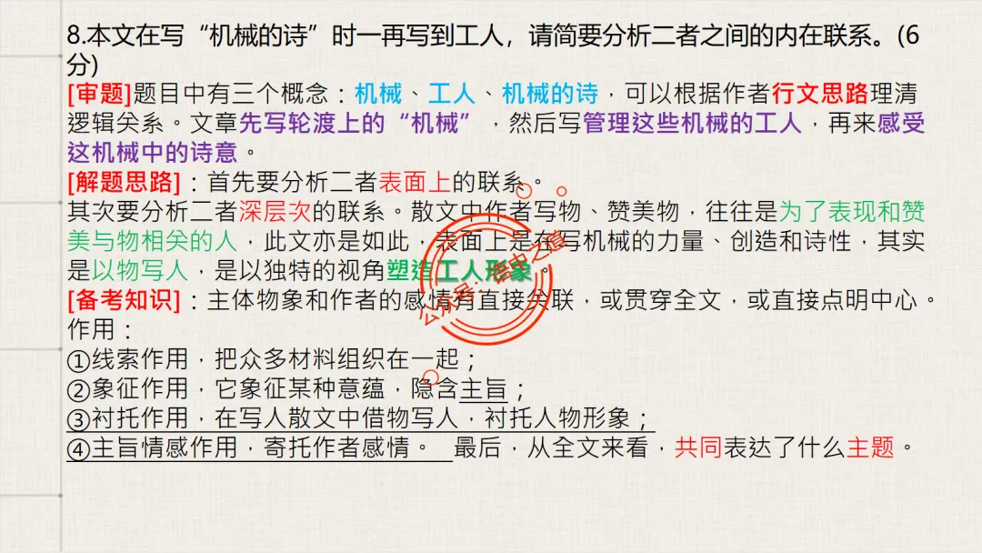 【12篇真题散文】讲透散文九大考点(结构思路+内容要点+形象语言+手法文体+标题意蕴等) 第52张