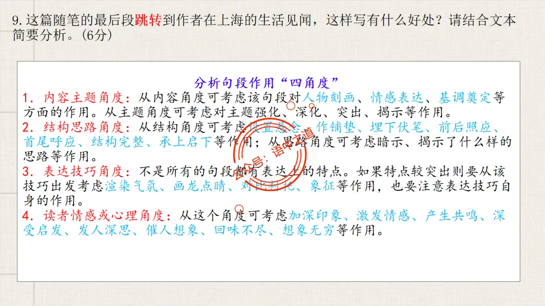 【12篇真题散文】讲透散文九大考点(结构思路+内容要点+形象语言+手法文体+标题意蕴等) 第55张