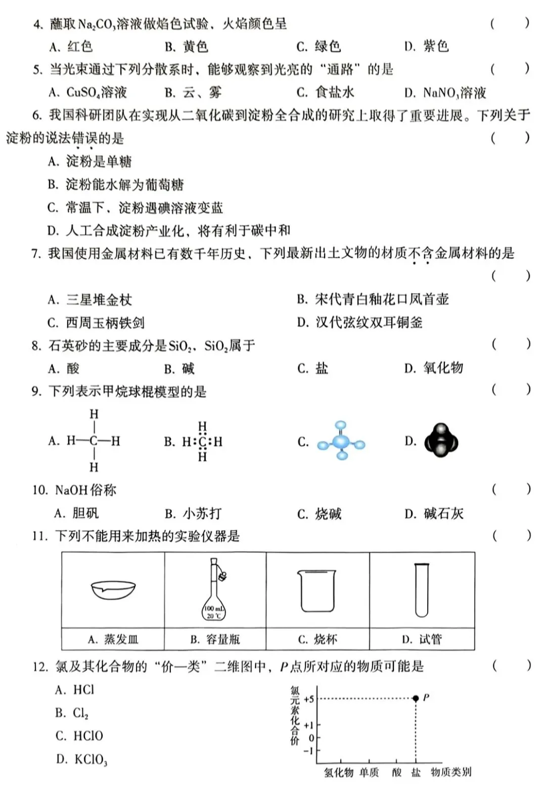 【学业水平合格考真题】2021-2025年海南省普通高中学业水平合格性考试化学试题(附解析可下载) 第2张
