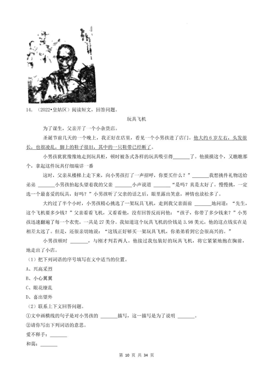 辽宁省沈阳市三年小升初语文卷真题五--现代文文言文阅读(上) 第10张