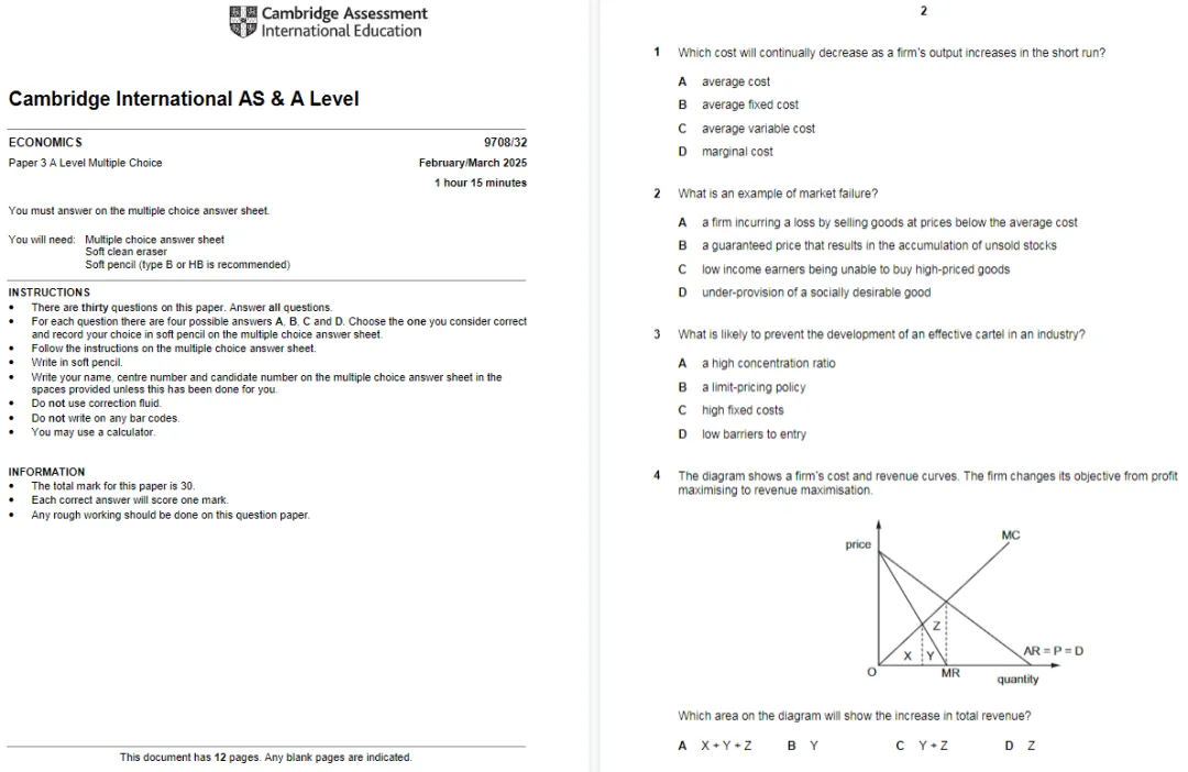 Alevel经济历年真题+答案解析,高清PDF免费领! 第4张 Alevel经济历年真题+答案解析,高清PDF免费领! 第4张