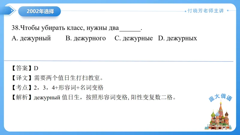 真题课件系列2002年语法选择题解析 第8张