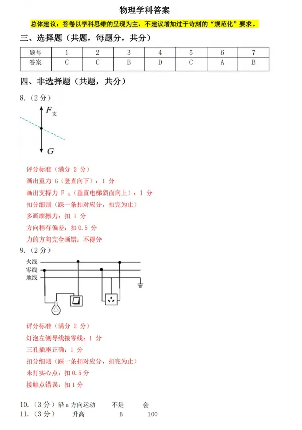 【中考模拟】2026年深圳市南山实验教育集团中考一模物理试卷及参考答案 第9张