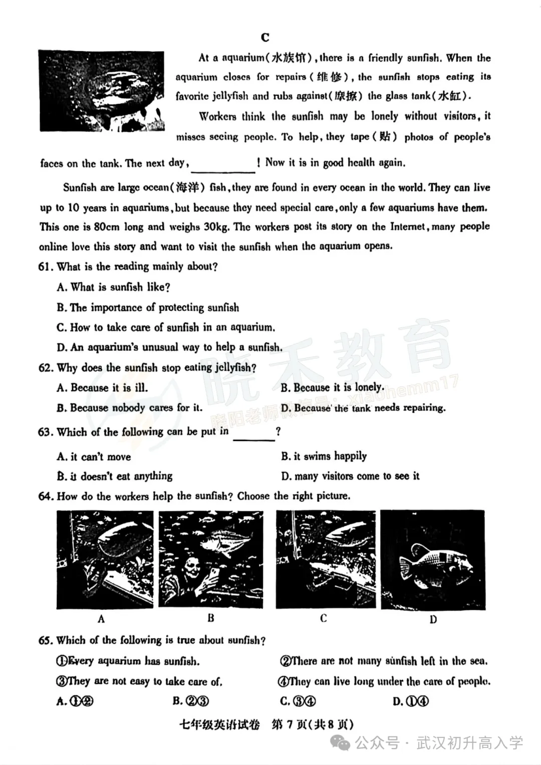 【八年级汉阳区英语期中试卷】2024-2025下学期 第9张