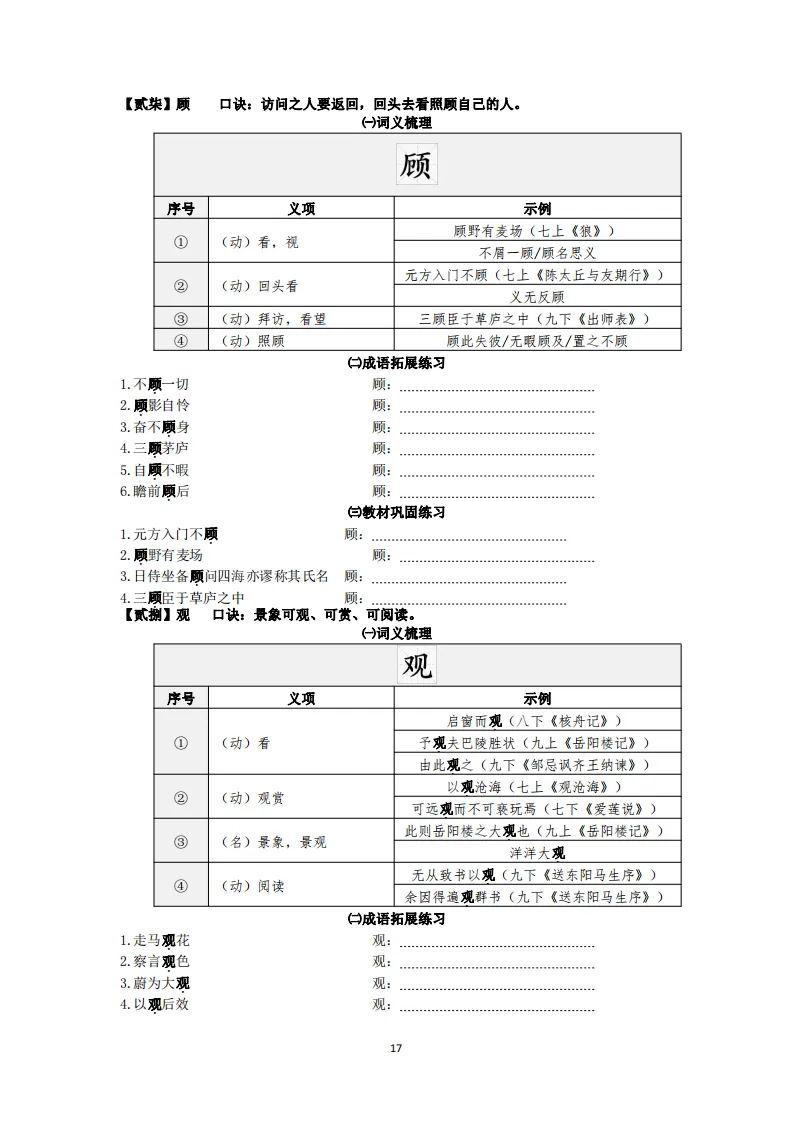 中考语文复习:教材文言文一词多义巩固练习 第18张
