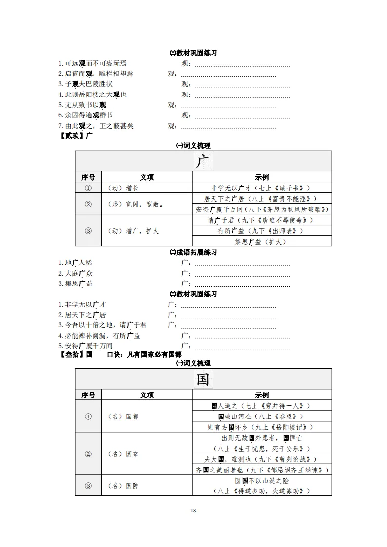 中考语文复习:教材文言文一词多义巩固练习 第19张