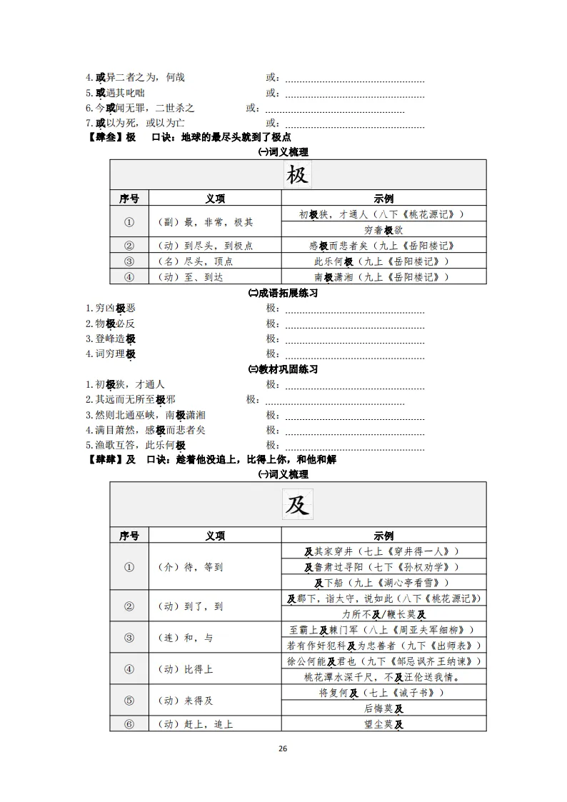 中考语文复习:教材文言文一词多义巩固练习 第27张