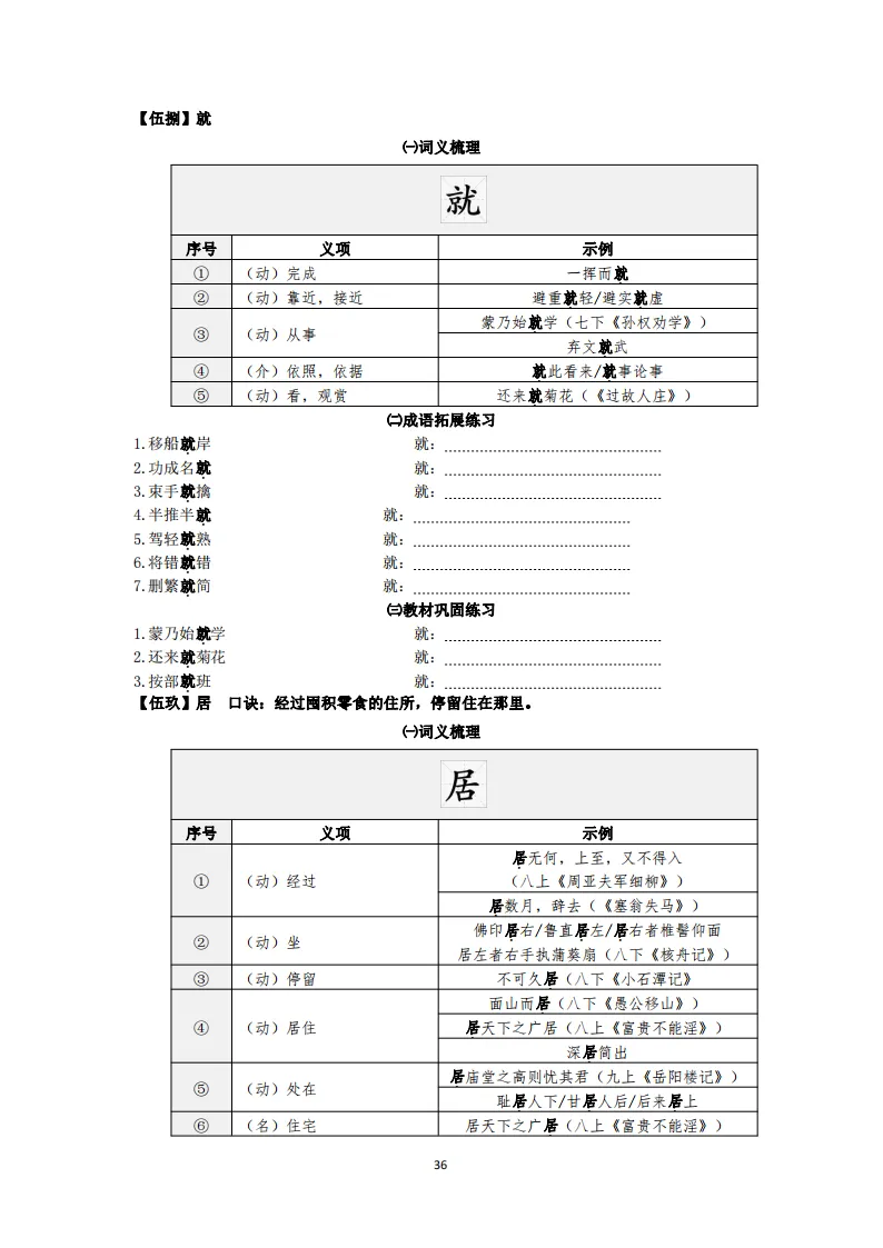 中考语文复习:教材文言文一词多义巩固练习 第37张