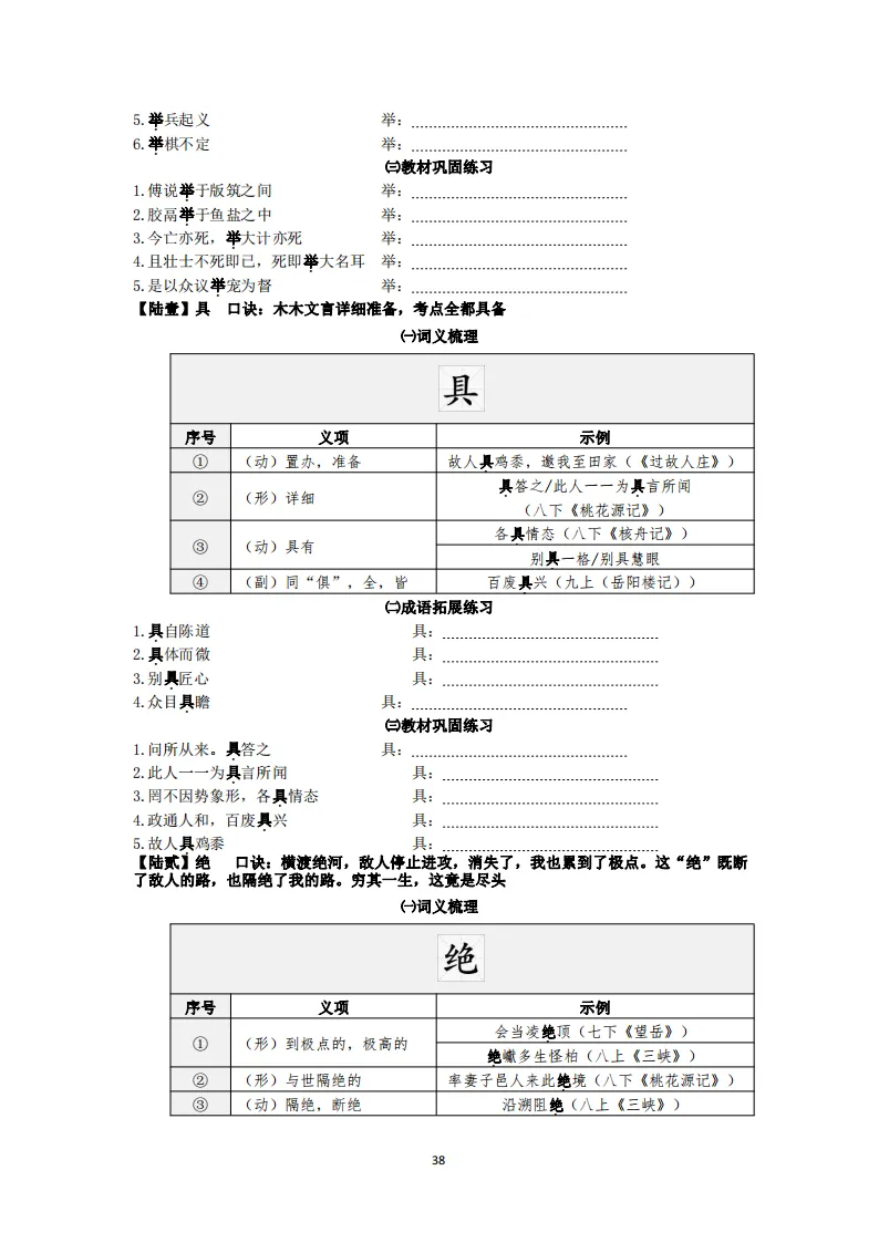 中考语文复习:教材文言文一词多义巩固练习 第39张