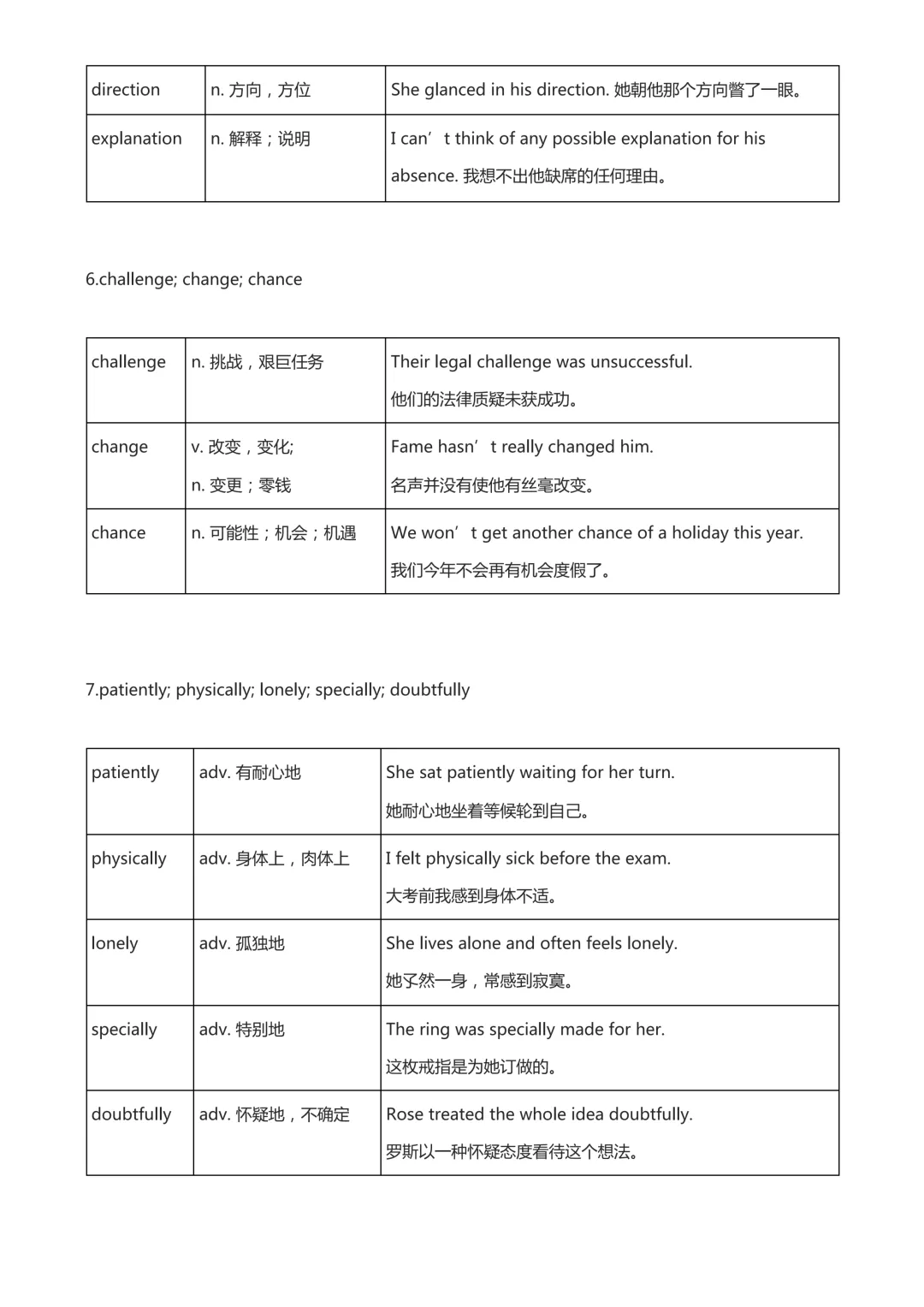 中考英语完型填空易错词-词汇辨析 第4张