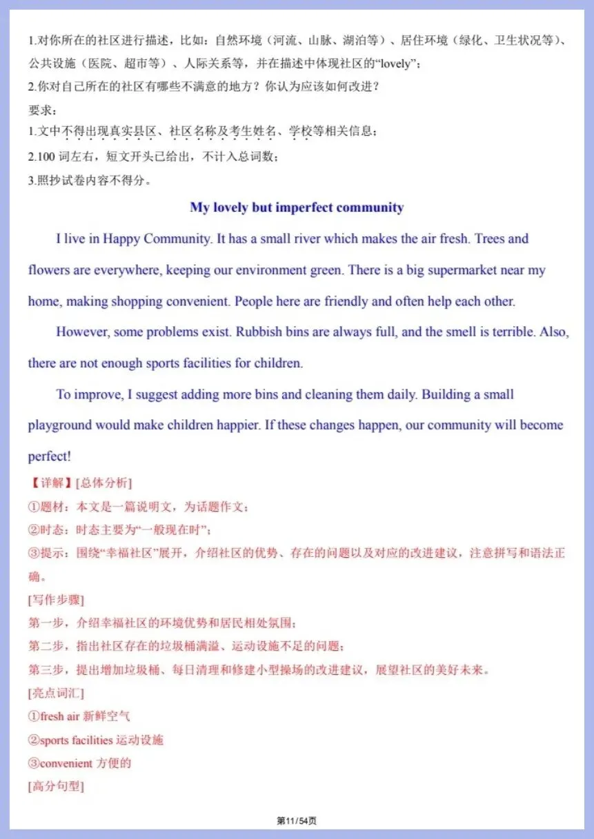 中考英语|2026年春《中考英语》写作满分必备模板(含范文),电子版可下载打印! 第12张 中考英语|2026年春《中考英语》写作满分必备模板(含范文),电子版可下载打印! 第12张