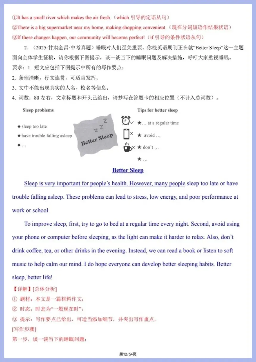 中考英语|2026年春《中考英语》写作满分必备模板(含范文),电子版可下载打印! 第13张 中考英语|2026年春《中考英语》写作满分必备模板(含范文),电子版可下载打印! 第13张