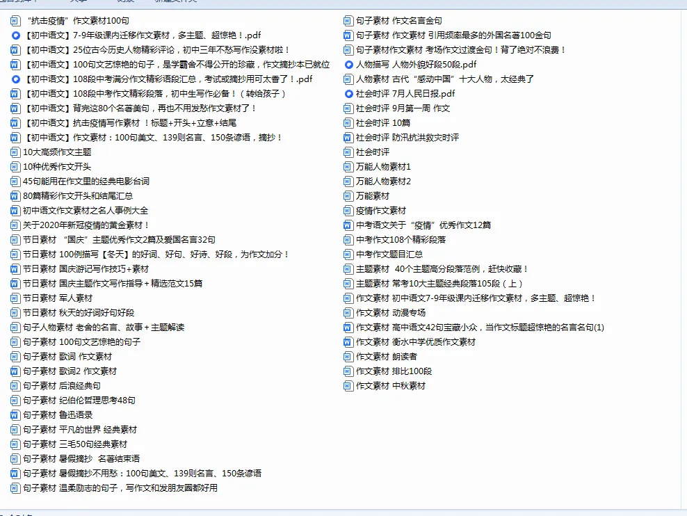 中考满分作文word写作素材合集 第1张