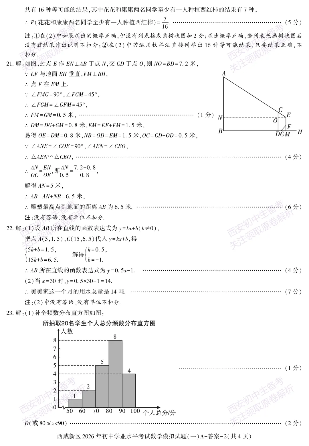 全科模考免费领!西安2026中考模拟:【西安西咸新区】九年级一模【数学】免费下载! 第15张