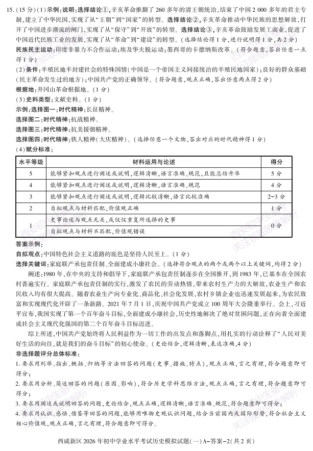 全科模考免费领!西安2026中考模拟:【西安西咸新区】九年级一模【历史】免费下载! 第17张 全科模考免费领!西安2026中考模拟:【西安西咸新区】九年级一模【历史】免费下载! 第17张