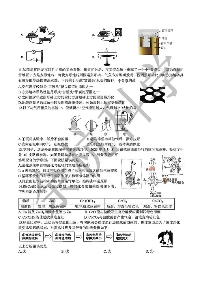 【中考模拟】2026年华东师范大学附属中学九年级4月月考 第7张
