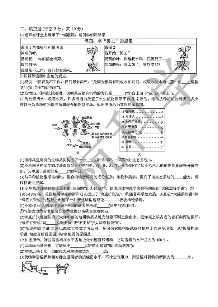 【中考模拟】2026年华东师范大学附属中学九年级4月月考 第8张
