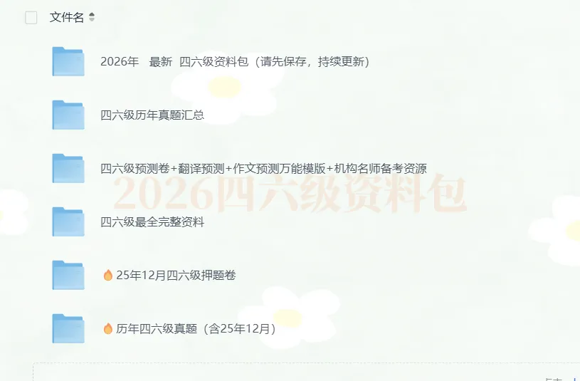 【英语四六级】四六级资料合集|历年真题 + 高频词汇 听力音频 含(历年+听力音频+押题卷+核心单词+翻译技巧+写作模板) 第1张