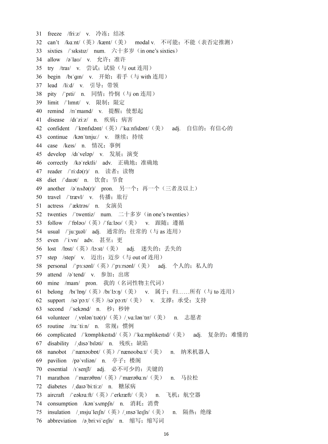【中考英语】2025 年上海 16 区中考英语二模易错题&高频词汇词组:Section B 第16张