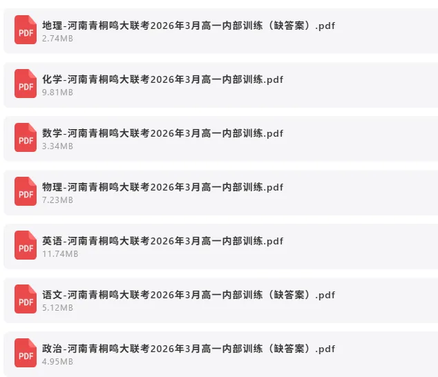 2026年4月7日 最新高中试卷速递 第6张