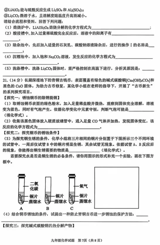 2026年中考模拟考试化学试题6 第7张