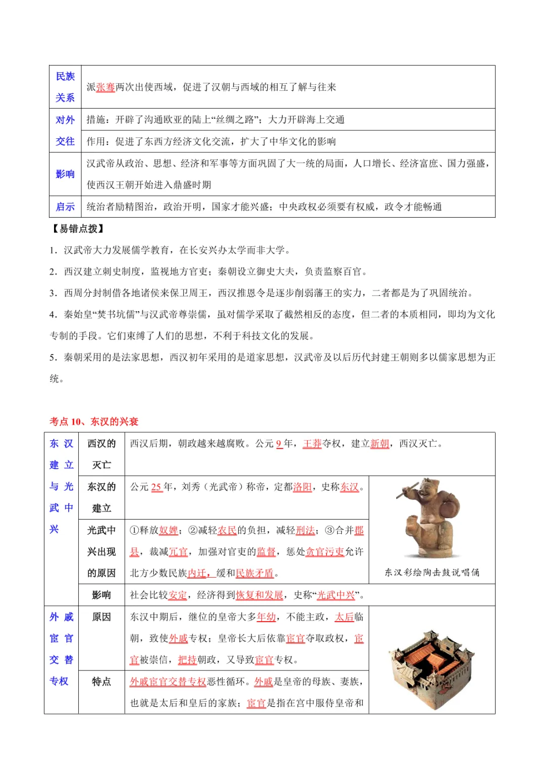 中考专项历史 《主题02 秦汉三国两晋南北朝时期》专项复习 第15张