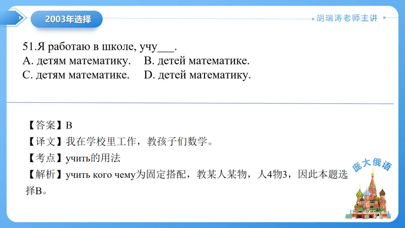 真题课件系列2003年语法选择题解析 第22张