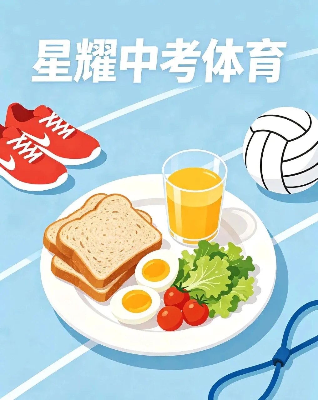 中考体育考前一周饮食指南:不止是吃对,更是星耀中考体育陪你体能与心态双蓄力 第1张