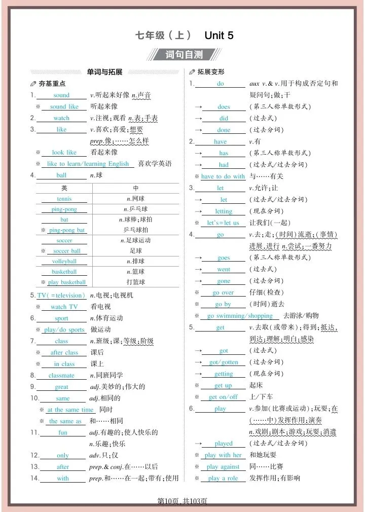 中考英语|2026年春《中考英语》全六册教材诗句(背诵版+默写版)含词句自测、熟词生义共103页,电子版可下载打印! 第12张
