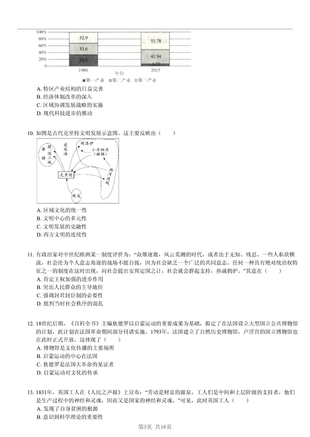 2025年山东省临沂市高考历史一模试卷 「快速浏览 + 限时自测」四步法 第3张 2025年山东省临沂市高考历史一模试卷 「快速浏览 + 限时自测」四步法 第3张