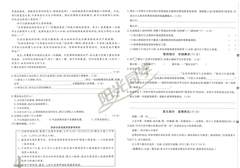 限时分享丨小升初考试模拟试卷 第5张