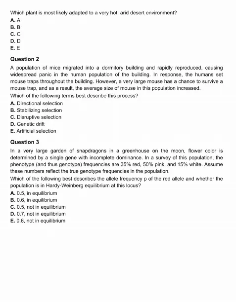 2026年USABO美国生物奥赛真题+答案解析!(附犀牛生物竞赛直通车) 第3张