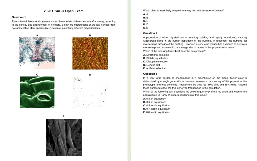 2026年USABO竞赛真题看解析!2026年USABO难度解析 第4张