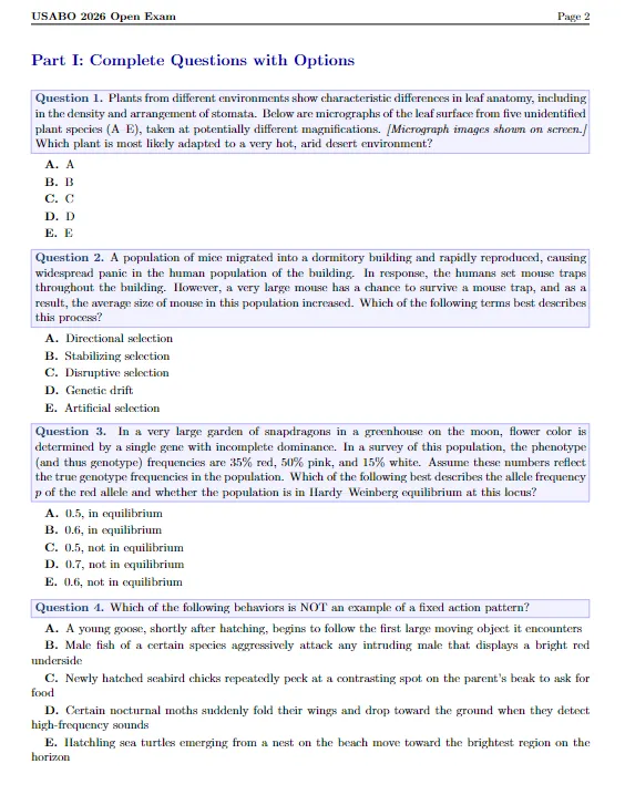 2026USABO真题及答案解析|完整版可下载领取~ 第3张 2026USABO真题及答案解析|完整版可下载领取~ 第3张