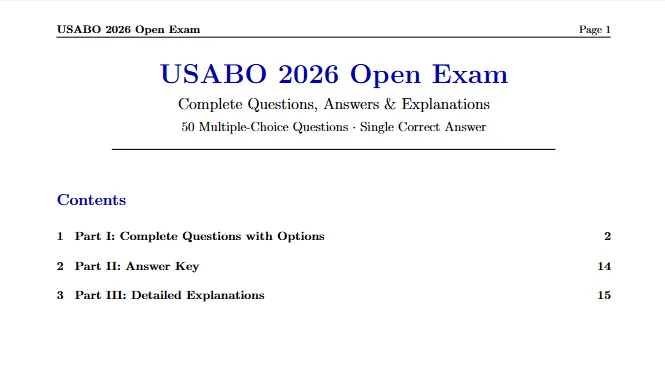 2026年usabo生物竞赛真题+答案解析,速来对答案!考后如何规划? 第3张 2026年usabo生物竞赛真题+答案解析,速来对答案!考后如何规划? 第3张