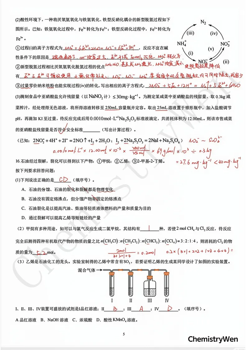 试卷精讲|2025-2026西附高一(下)3月月考化学 第12张 试卷精讲|2025-2026西附高一(下)3月月考化学 第12张