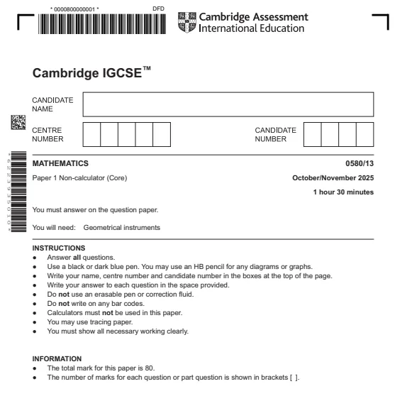 最新版IGCSE历年真题(CIE/Edexcel/AQA全覆盖),高清可打印~ 第8张