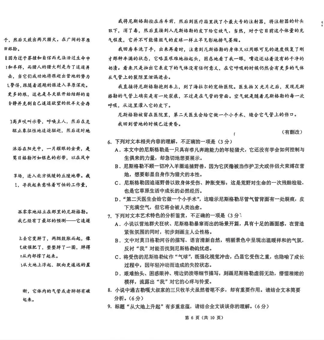2026年哈尔滨市高考第一次模拟考试 第6张