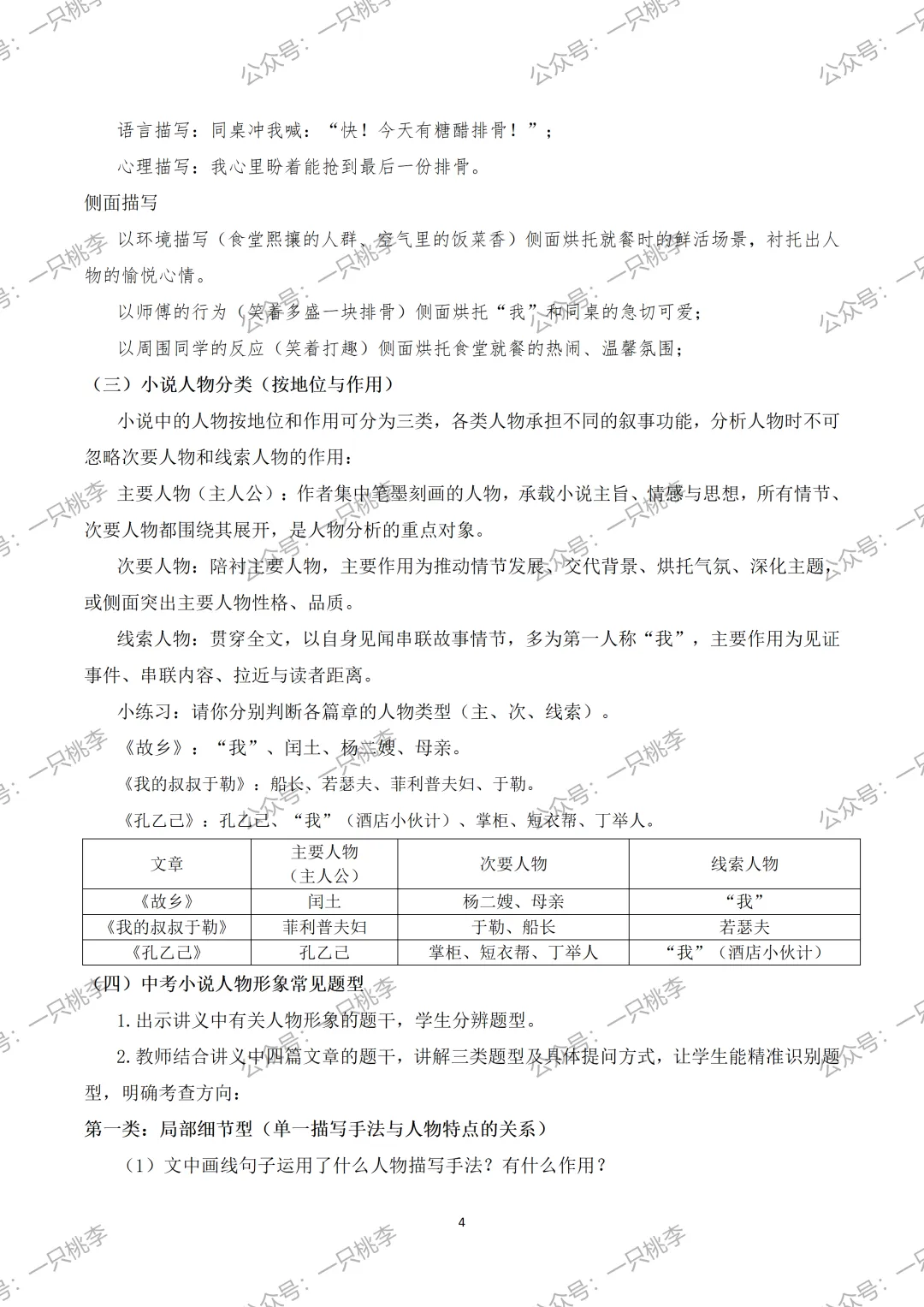 中考复习 | 中考语文小说阅读理解专题五:人物形象 第11张 中考复习 | 中考语文小说阅读理解专题五:人物形象 第11张