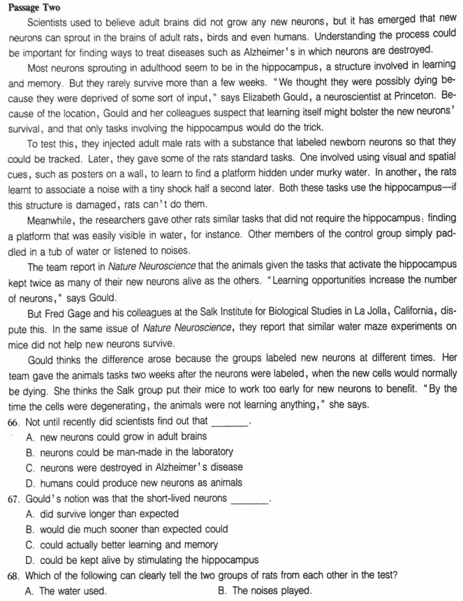 考博英语真题:2011-66~70(阅读理解) 第2张 考博英语真题:2011-66~70(阅读理解) 第2张