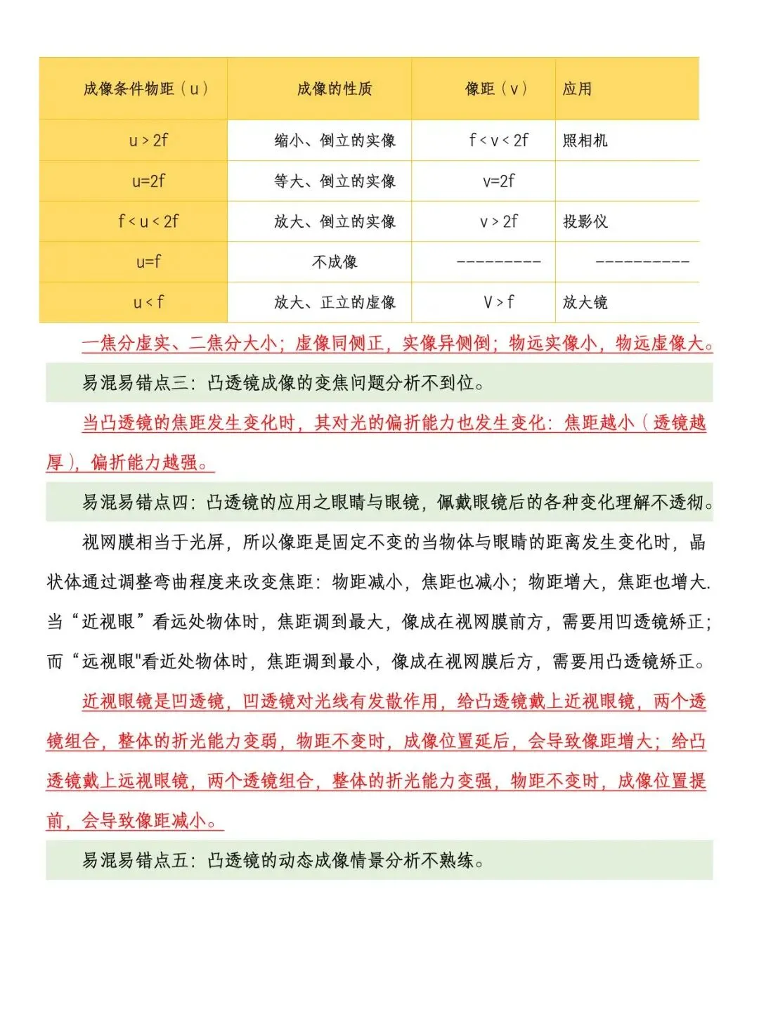 【中考复习】中考物理易混易错点 第5张