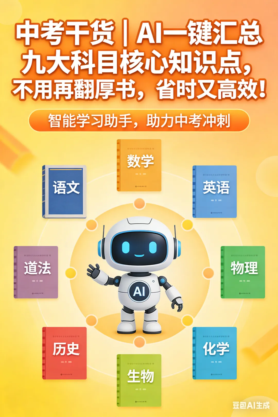 中考干货|AI一键汇总九大科目核心知识点,不用再翻厚书,省时又高效! 第1张 中考干货|AI一键汇总九大科目核心知识点,不用再翻厚书,省时又高效! 第1张