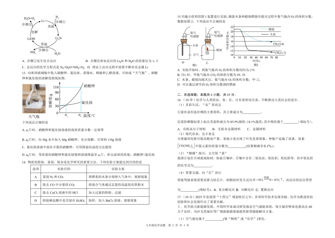 一模真题-2026山东枣庄市中考一模化学试卷真题(完整版 + 答案) 第7张 一模真题-2026山东枣庄市中考一模化学试卷真题(完整版 + 答案) 第7张